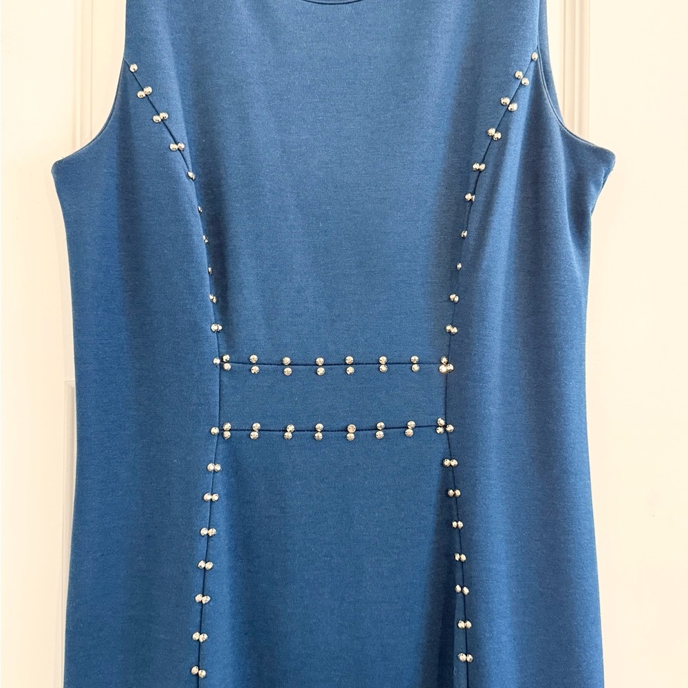 Studded Teal Cocktail Bodycon Sheath Dress Wedding Guest Size 10 - Picture 6 of 8